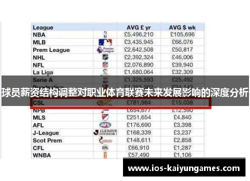 球员薪资结构调整对职业体育联赛未来发展影响的深度分析
