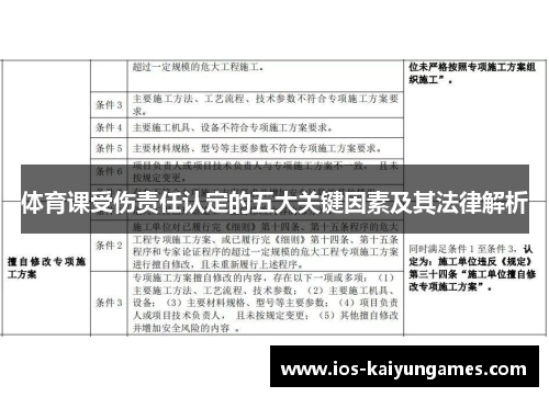 体育课受伤责任认定的五大关键因素及其法律解析